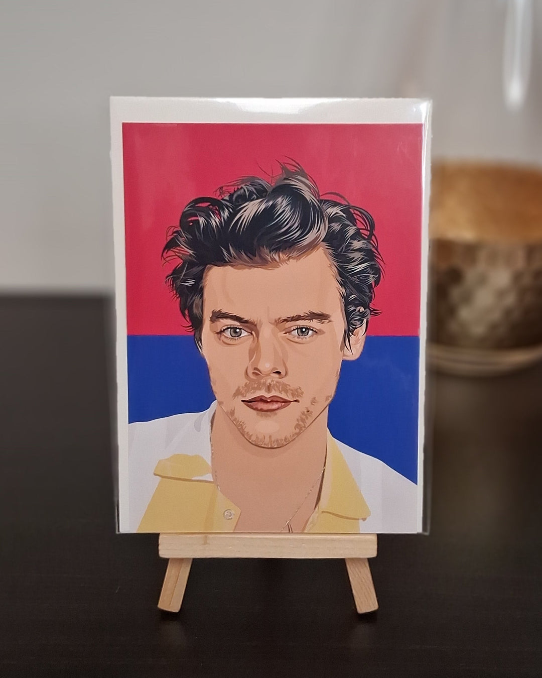 Postkarte mit Umschlag - Portrait Popkultur Künstler im Pop-Art Stil