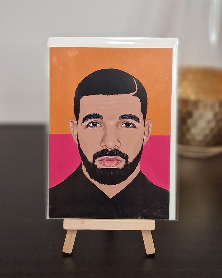 Postkarte mit Umschlag - Portrait Popkultur Künstler im Pop-Art Stil
