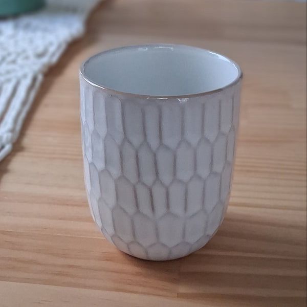 Kaffeebecher - Trinkbecher - BASIC NATURE Becher ohne Henkel - weiß-beige