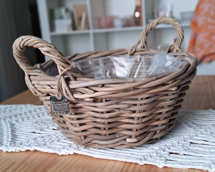 Pflanzkorb - Korbschale POT ROTAN mit Griff
