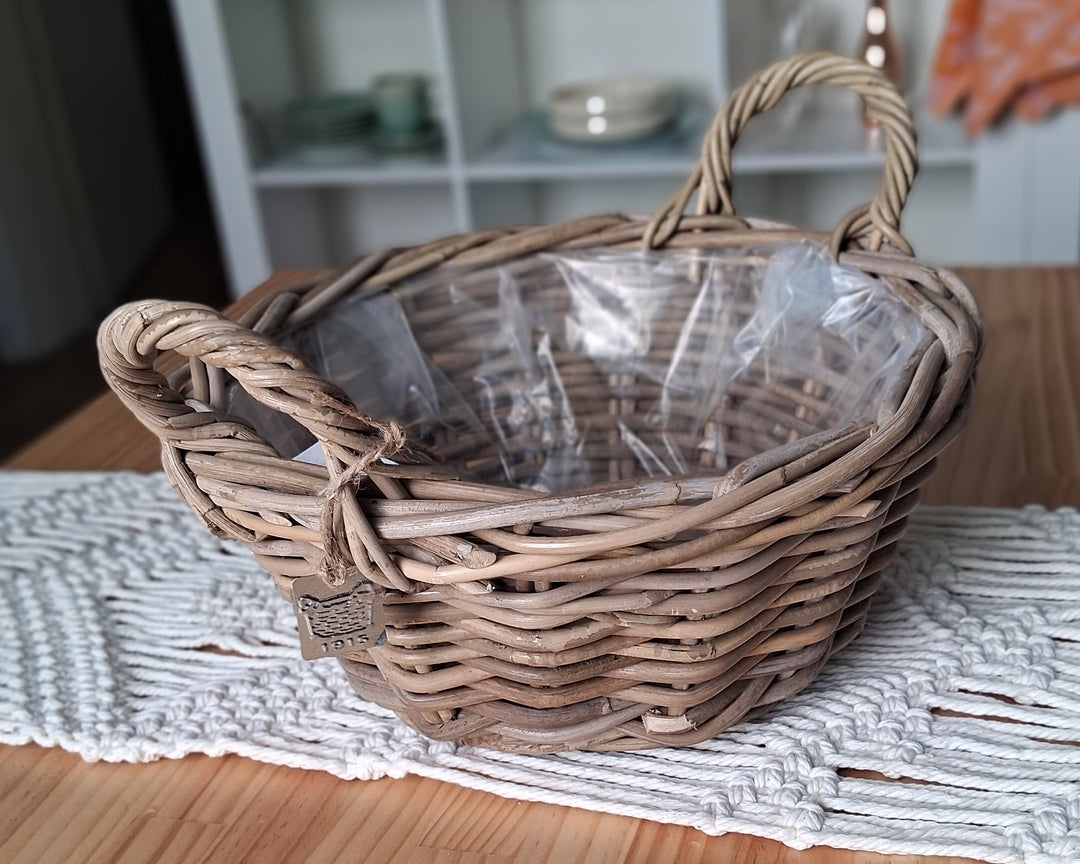 Pflanzkorb - Korbschale POT ROTAN mit Griff