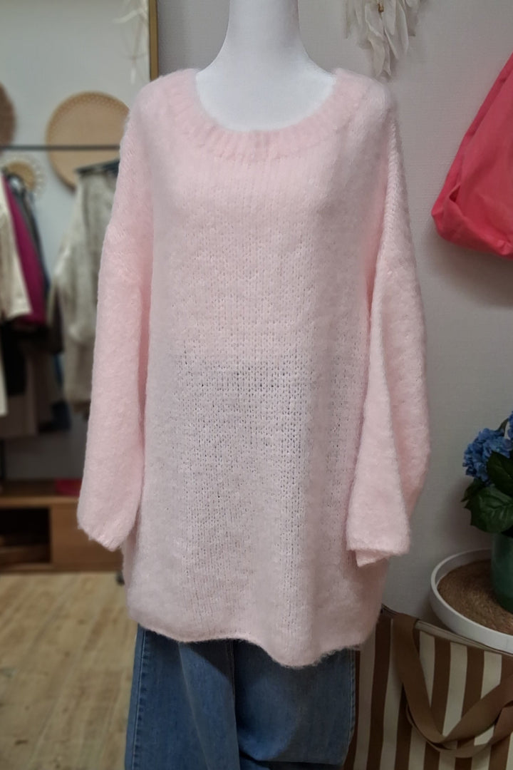 Longpullover - Boucle Pullover - Pulloverkleid - Strickkleid - div. Farben