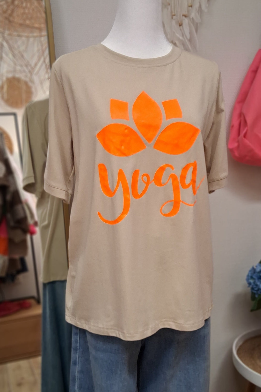 T-Shirt YOGA - Statement Shirt - Neonprint - 2 Farben