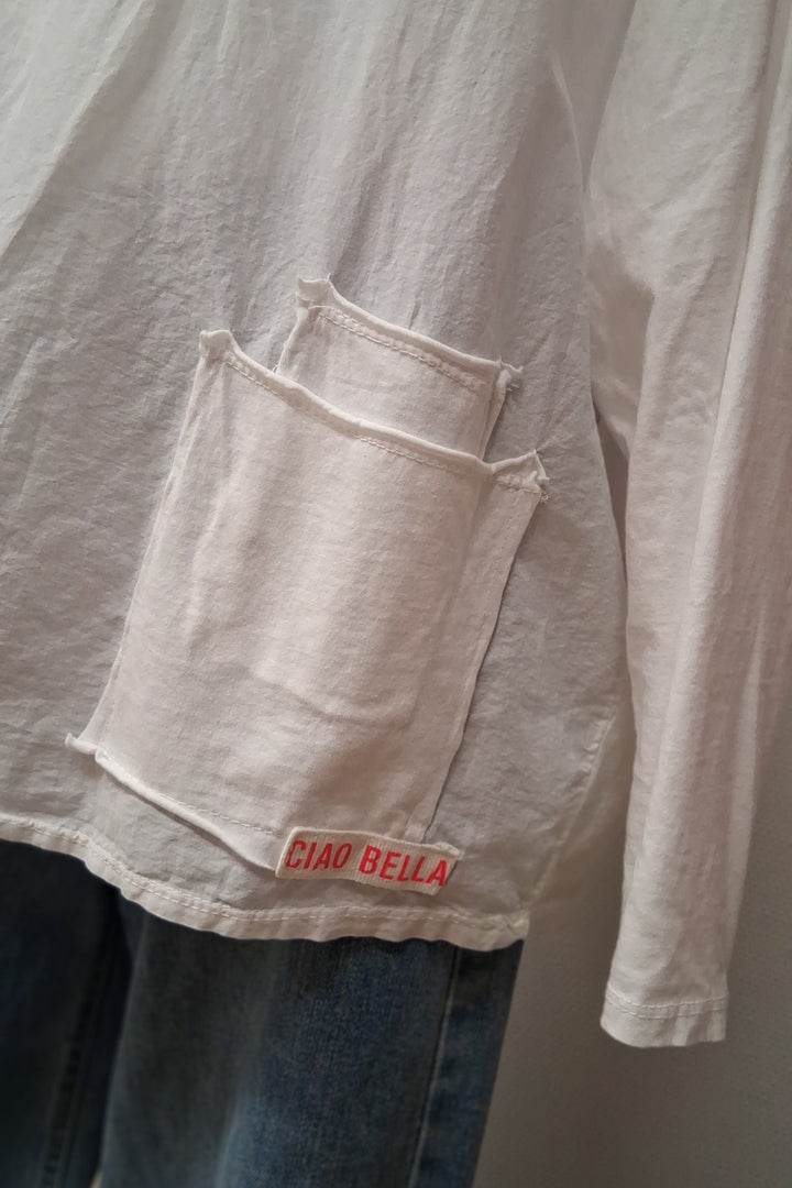 Langarmshirt mit weitem Kragen - Shirt CIAO BELLA