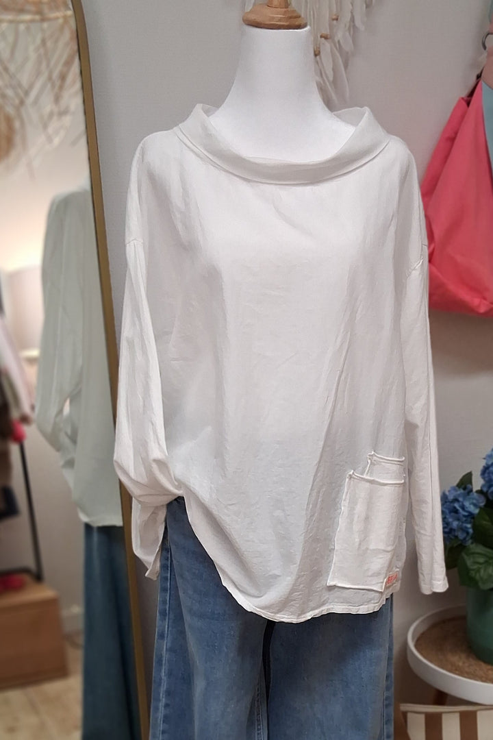 Langarmshirt mit weitem Kragen - Shirt CIAO BELLA