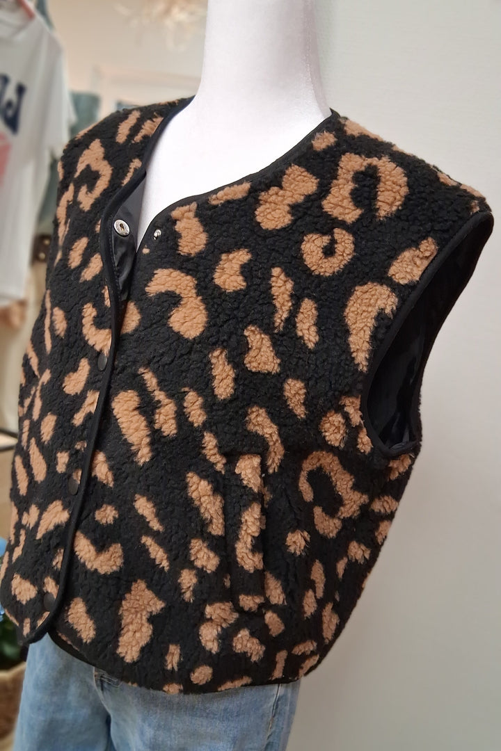 Weste TEDDY - Leoprint in braun/schwarz - 2 Varianten