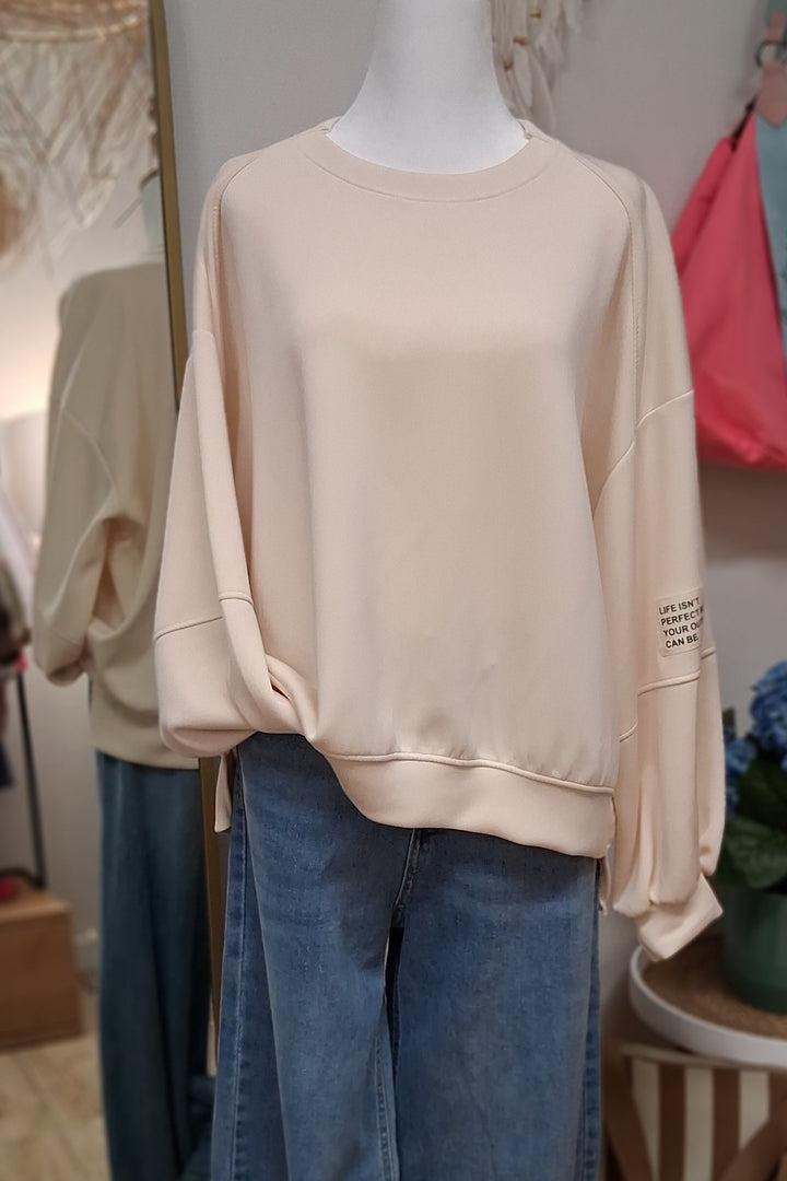 Pullover - Oversize Sweater - Statement Patch - 3 Farben