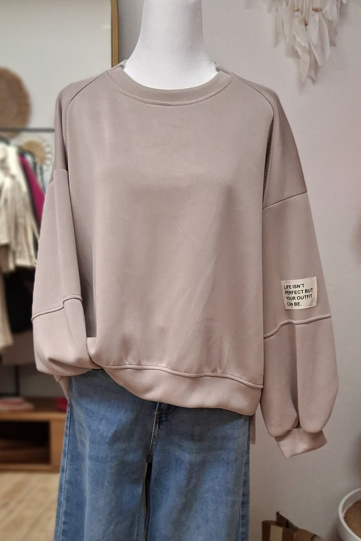 Pullover - Oversize Sweater - Statement Patch - 3 Farben