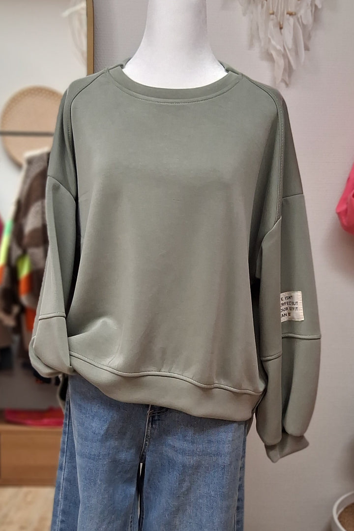 Pullover - Oversize Sweater - Statement Patch - 3 Farben