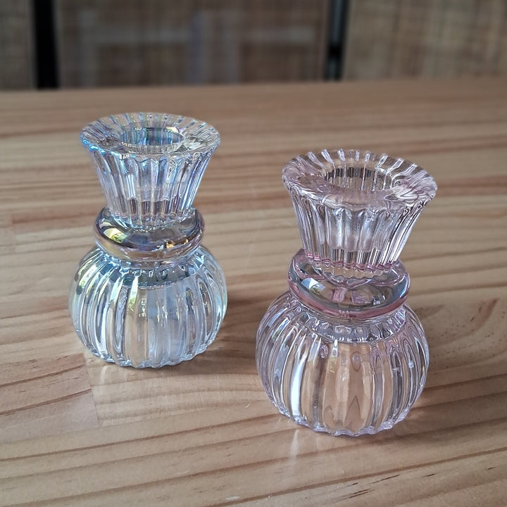 Wendbarer Glas Kerzenhalter - Duo-Kerzenhalter Stabkerze od. Teelicht