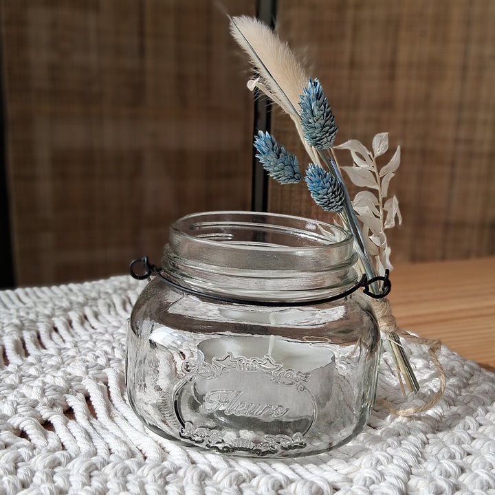 Windlicht MASON JAR - Kerzenglas mit Bügel - Kerzenhalter od. Pflanzgefäß