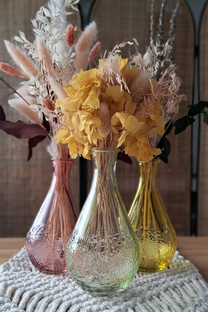 Glasvase DAHLIA - Vintage Flaschenvase - 3 Farben
