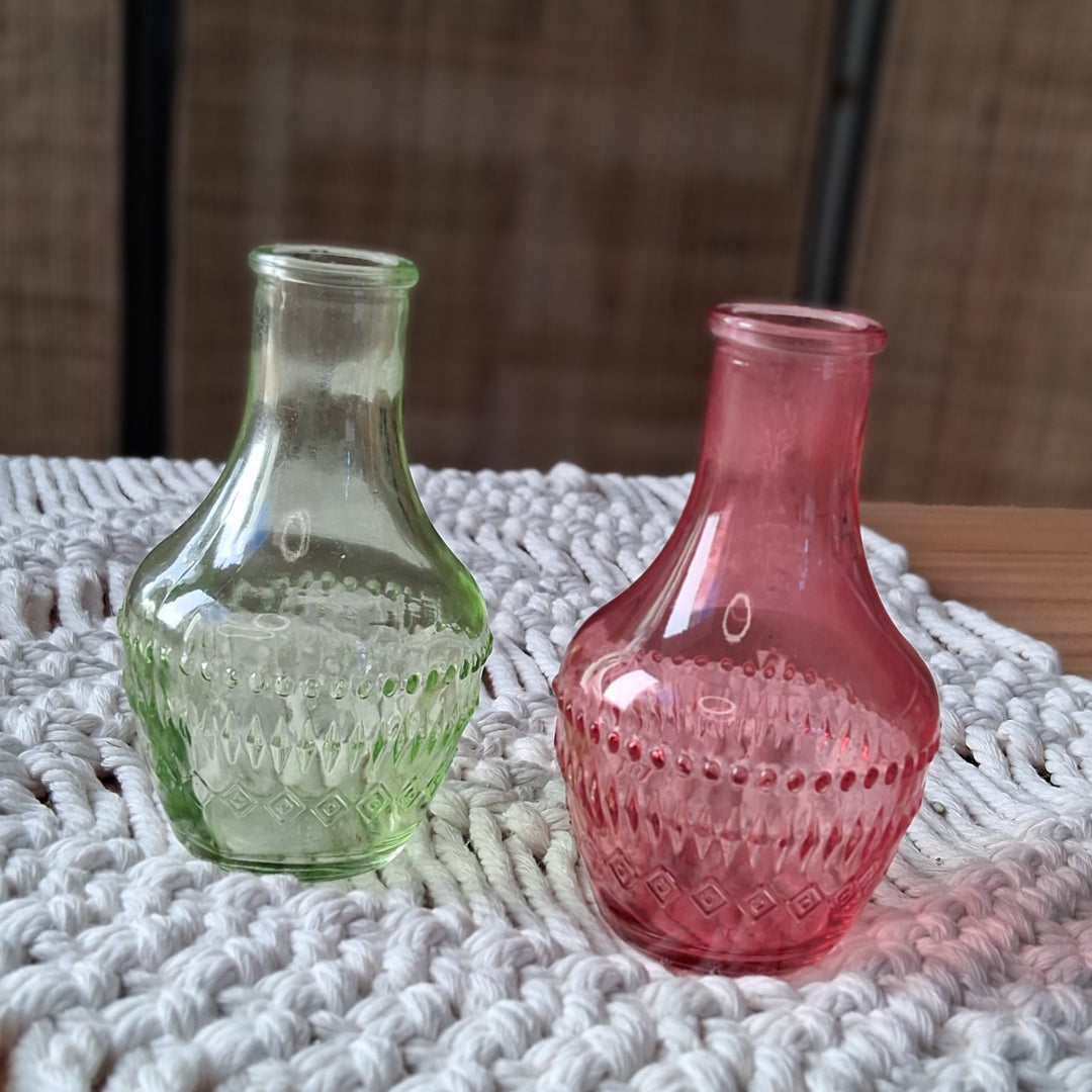 Mini Glasvase MILANO - Vintage Flaschenvase - 2 Varianten