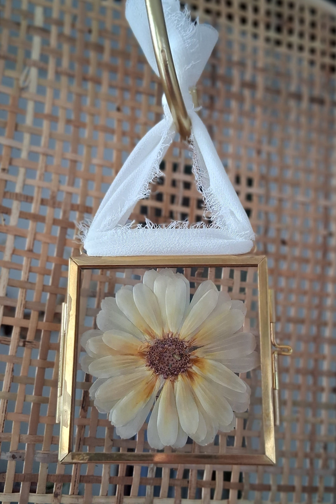 Glasrahmen mit getrockneten Blüten - Dekohänger - div. Blumen