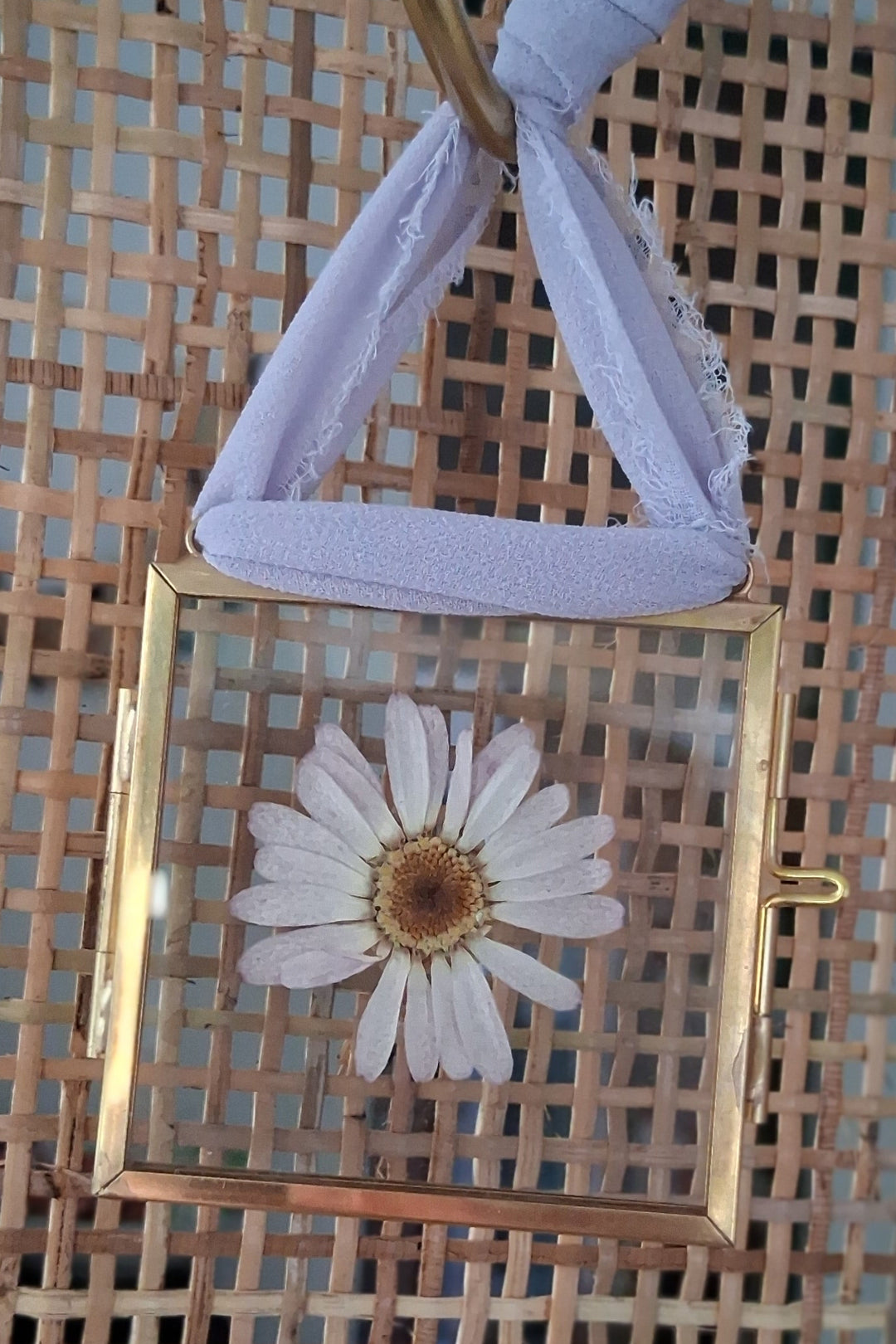 Glasrahmen mit getrockneten Blüten - Dekohänger - div. Blumen