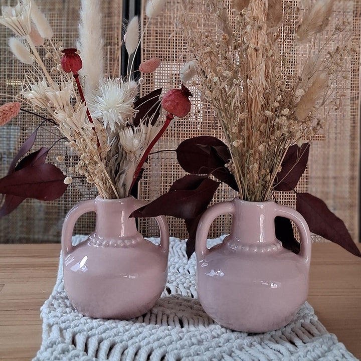 Kugelvase PEARL NECK - Krug Vase - rosa