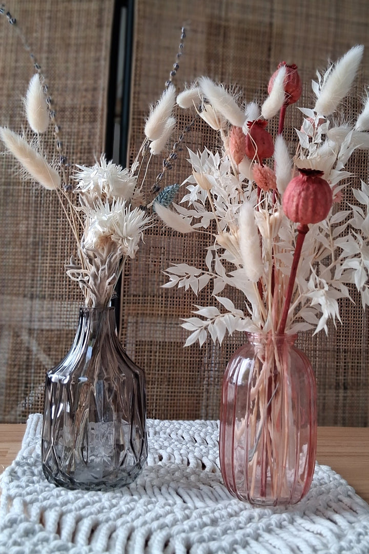 Glasvase CANTO - Flaschenvase - Streifen od. Facetten