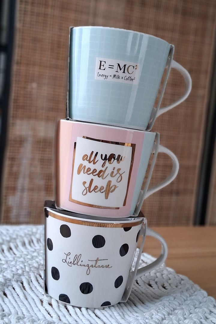 Kaffeetasse mit Veredelung - Statement Tasse - 3 Varianten