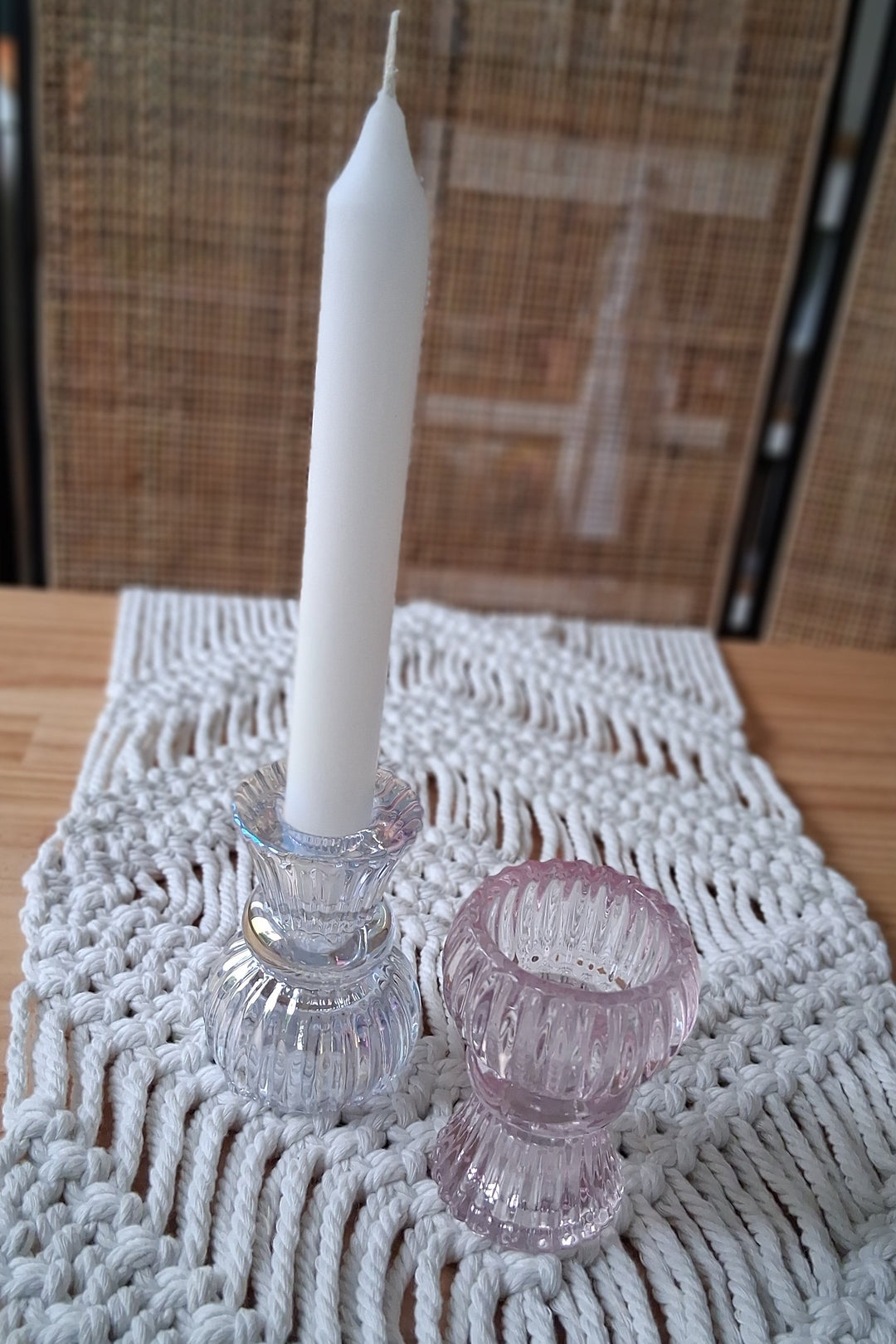Wendbarer Glas Kerzenhalter - Duo-Kerzenhalter Stabkerze od. Teelicht