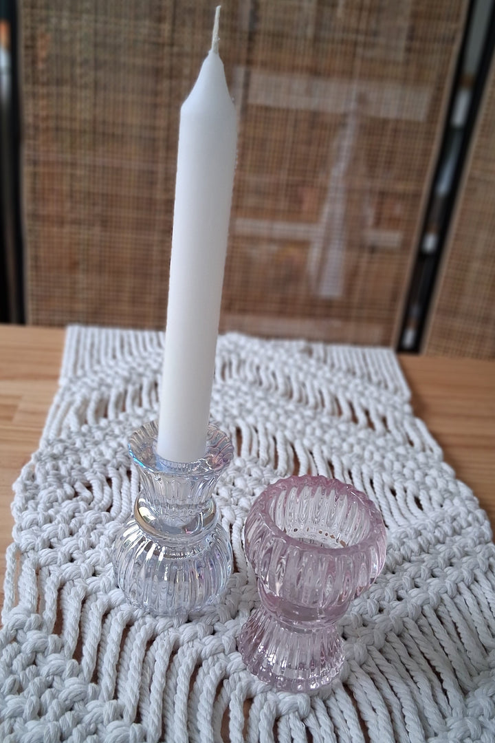 Wendbarer Glas Kerzenhalter - Duo-Kerzenhalter Stabkerze od. Teelicht