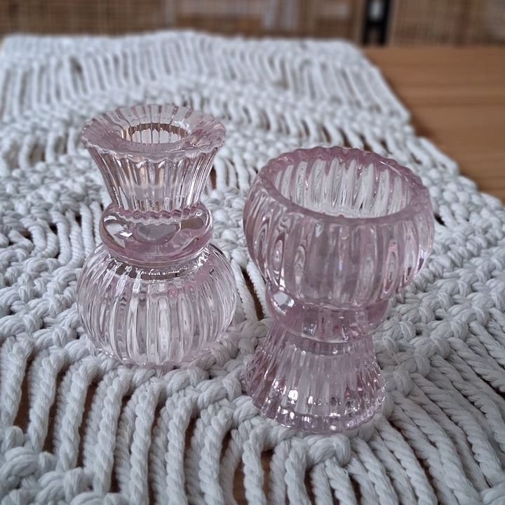 Wendbarer Glas Kerzenhalter - Duo-Kerzenhalter Stabkerze od. Teelicht