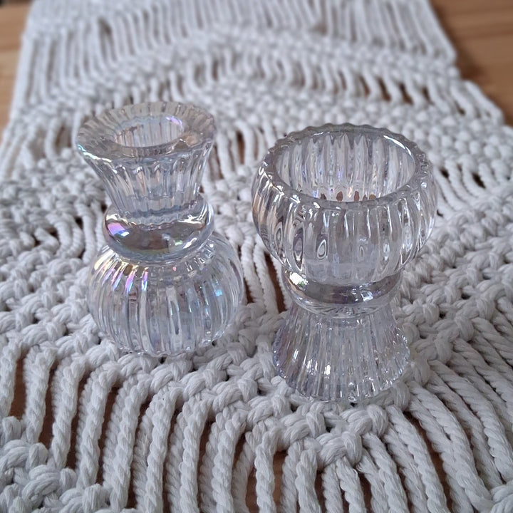 Wendbarer Glas Kerzenhalter - Duo-Kerzenhalter Stabkerze od. Teelicht