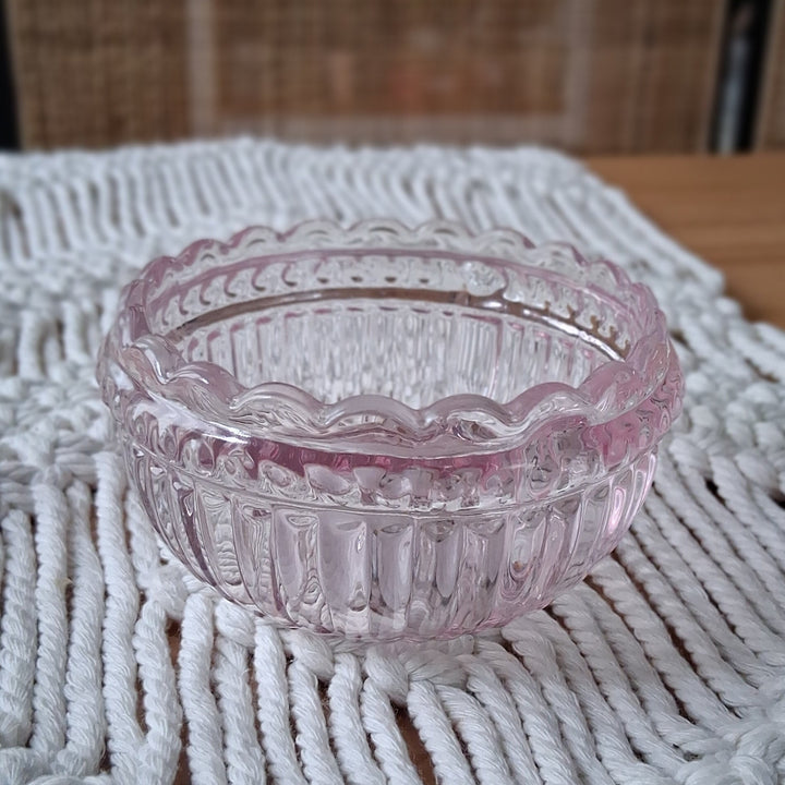 Glasschälchen mit Deckel - mini Bonboniere rosa