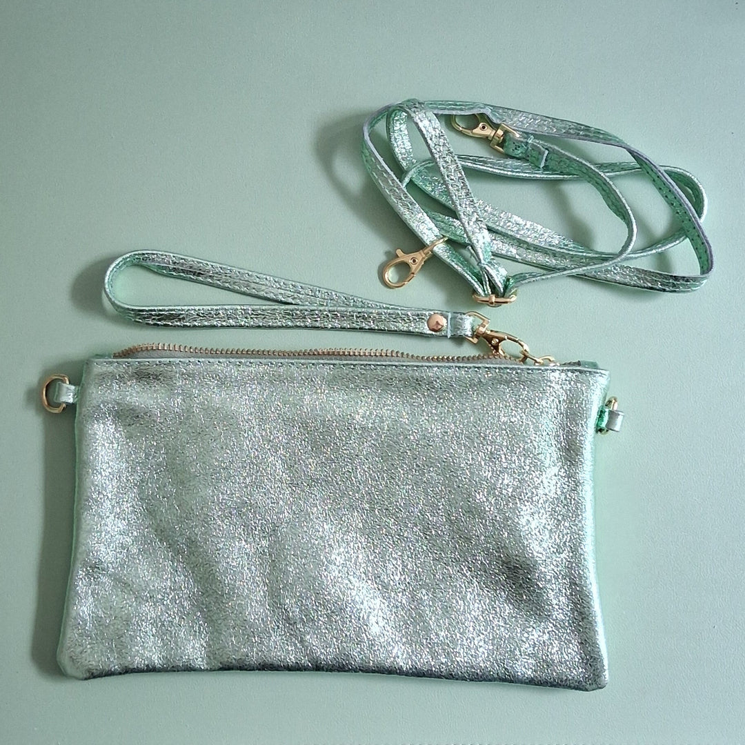 Clutch IZA - Handtasche - Umhängetasche - Leder / Metallic