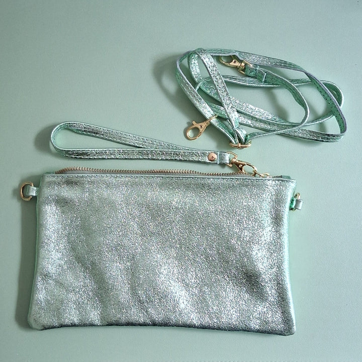 Clutch IZA - Handtasche - Umhängetasche - Leder / Metallic
