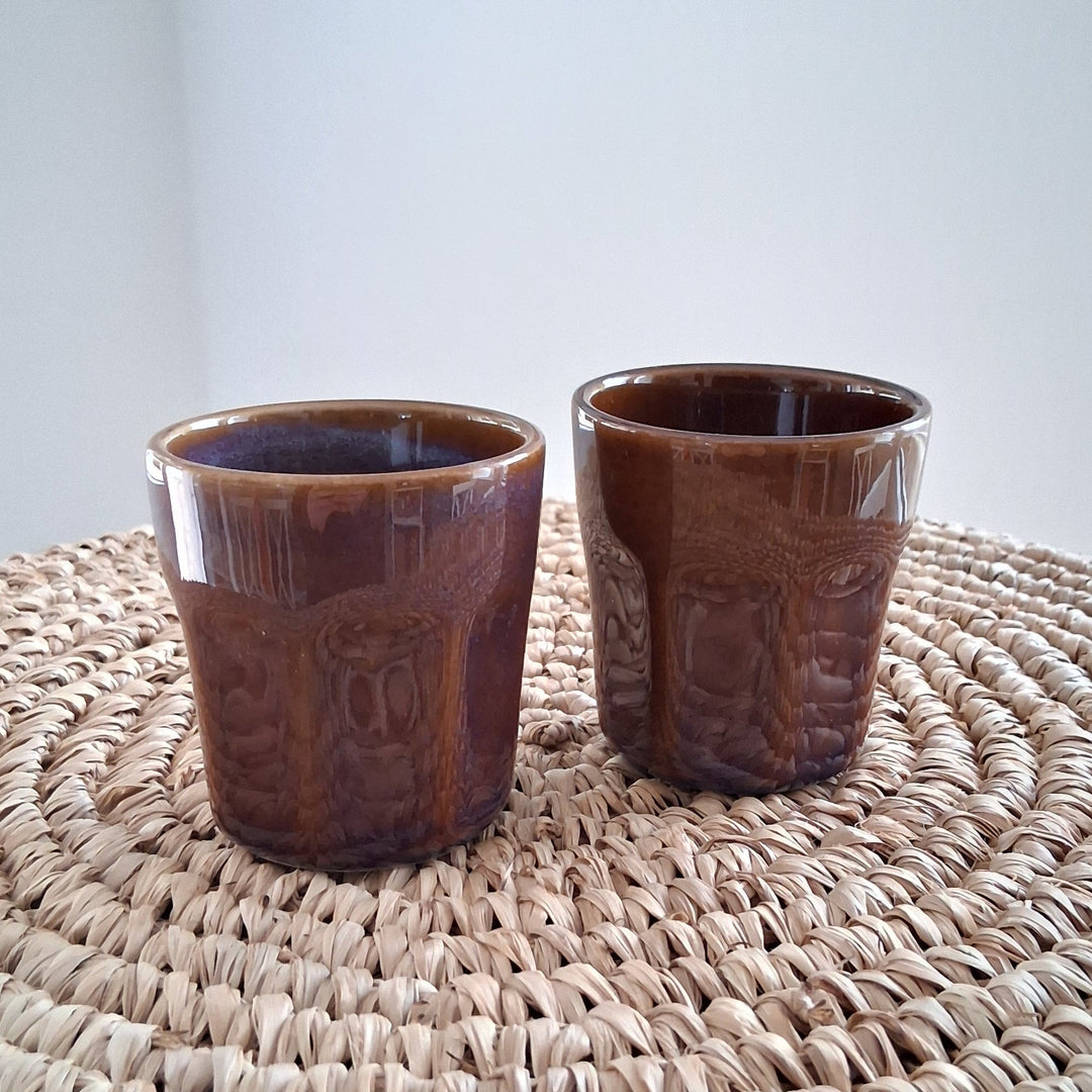 Espressobecher - kleiner Trinkbecher - div. blau-braun Töne
