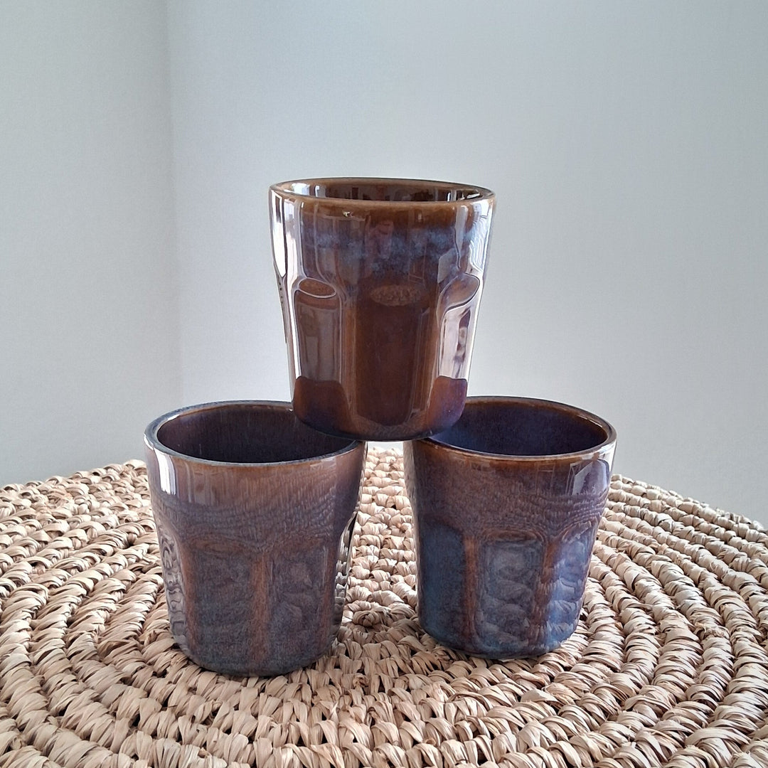 Espressobecher - kleiner Trinkbecher - div. blau-braun Töne