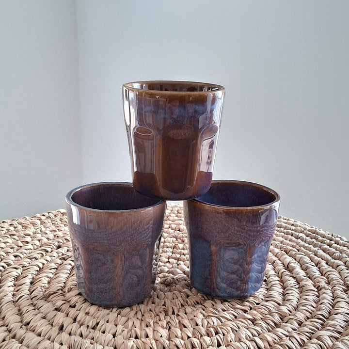 Espressobecher - kleiner Trinkbecher - div. blau-braun Töne