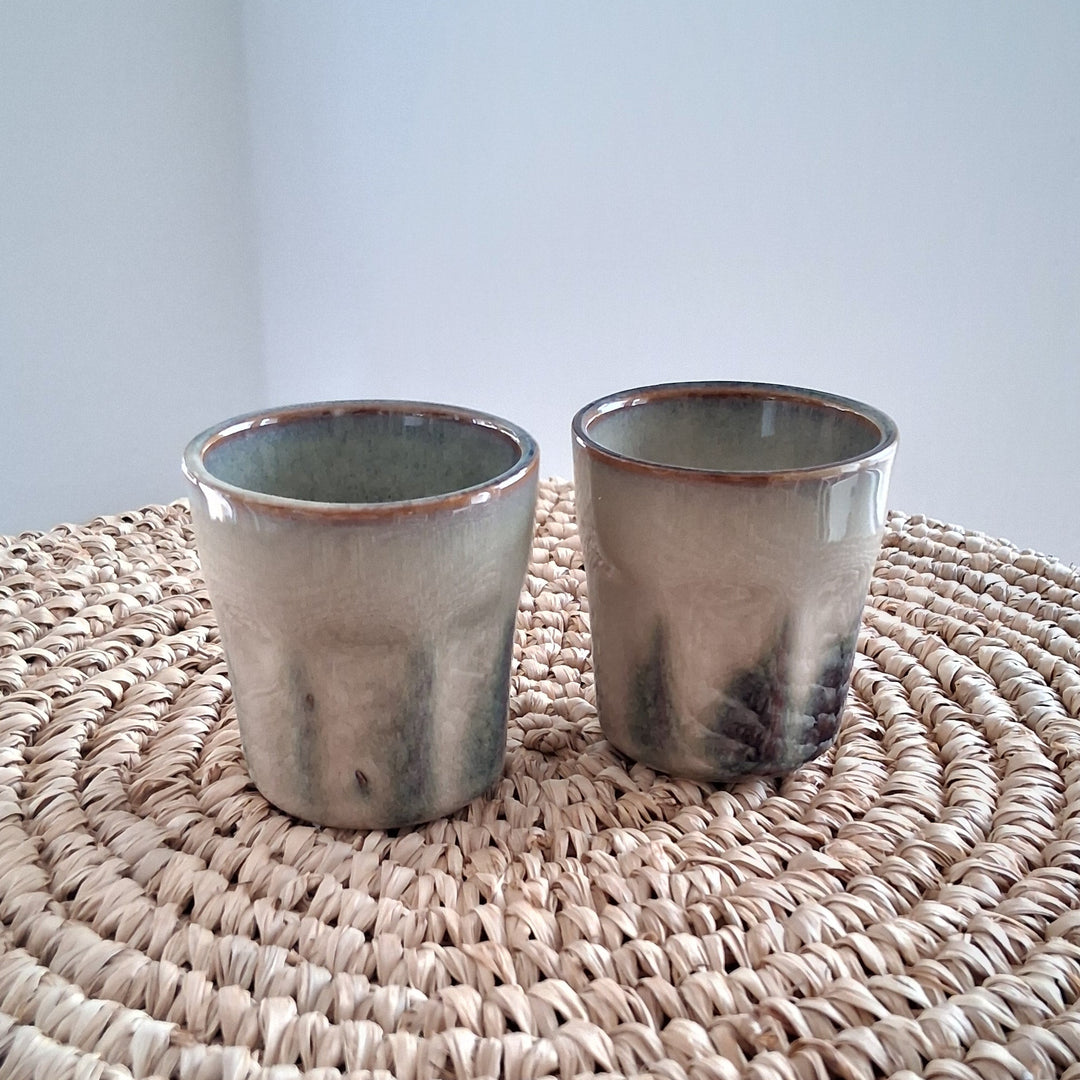 Espressobecher - kleiner Trinkbecher - div. blau-braun Töne