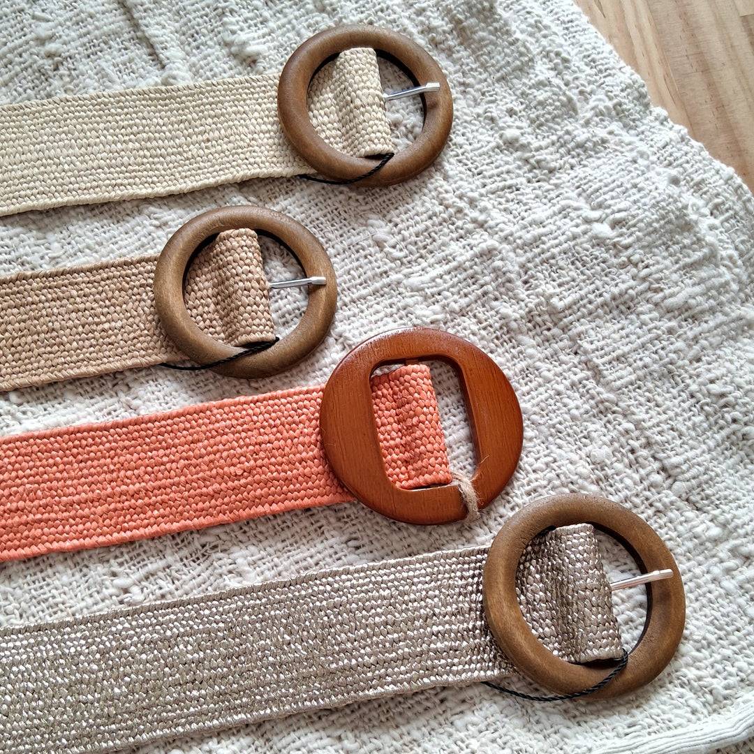 elastischer Taillengürtel - Kleidergürtel - geflochtener Boho Gürtel