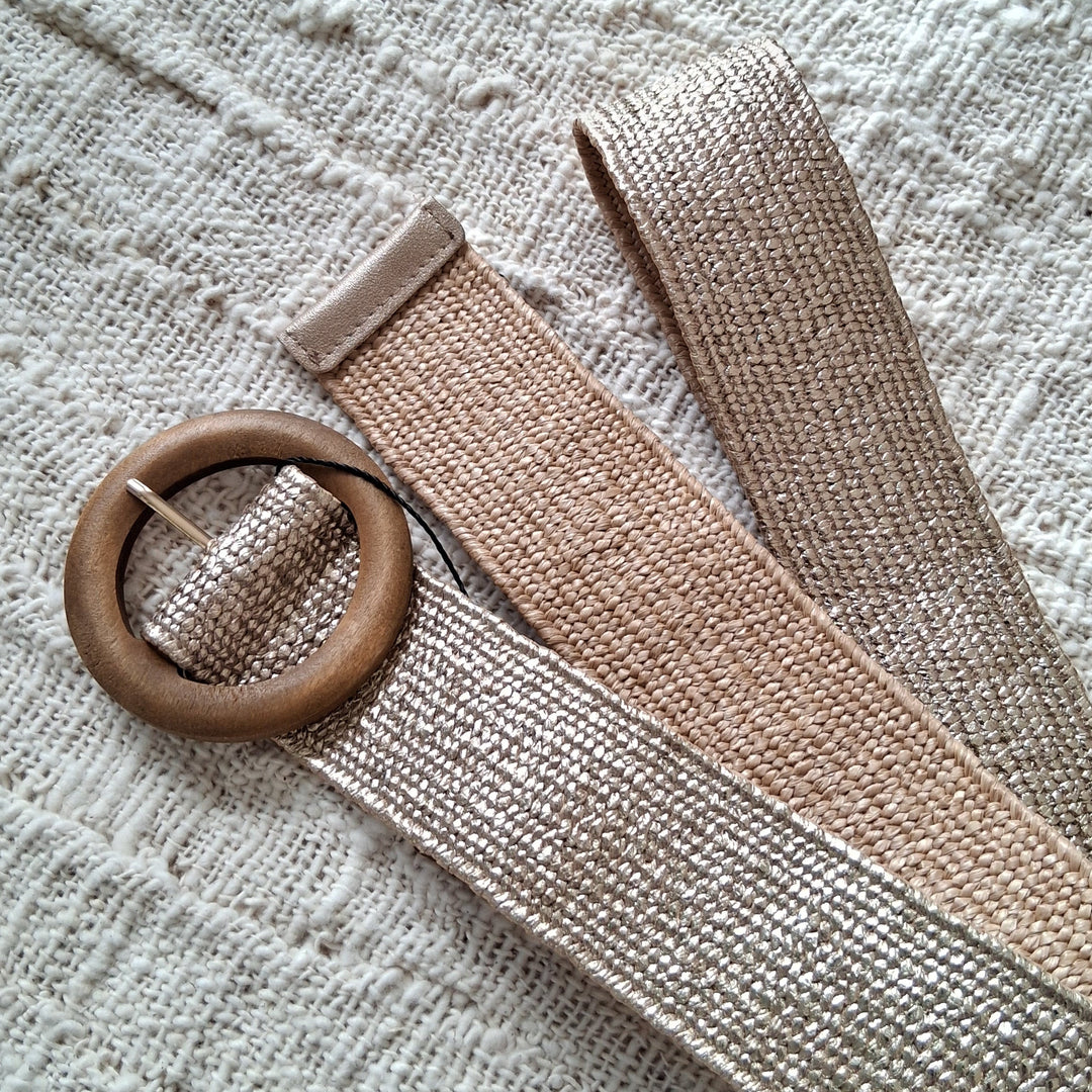 elastischer Taillengürtel - Kleidergürtel - geflochtener Boho Gürtel