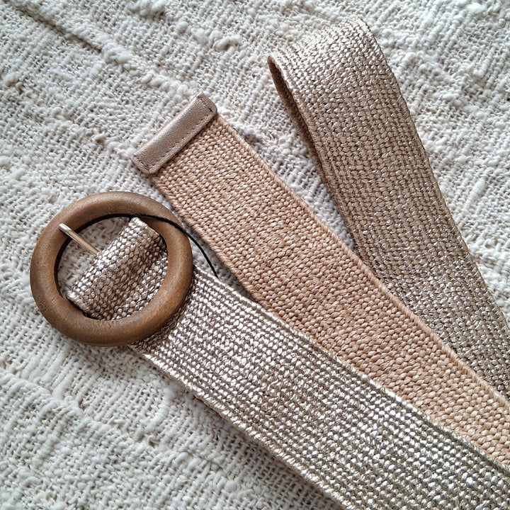 elastischer Taillengürtel - Kleidergürtel - geflochtener Boho Gürtel