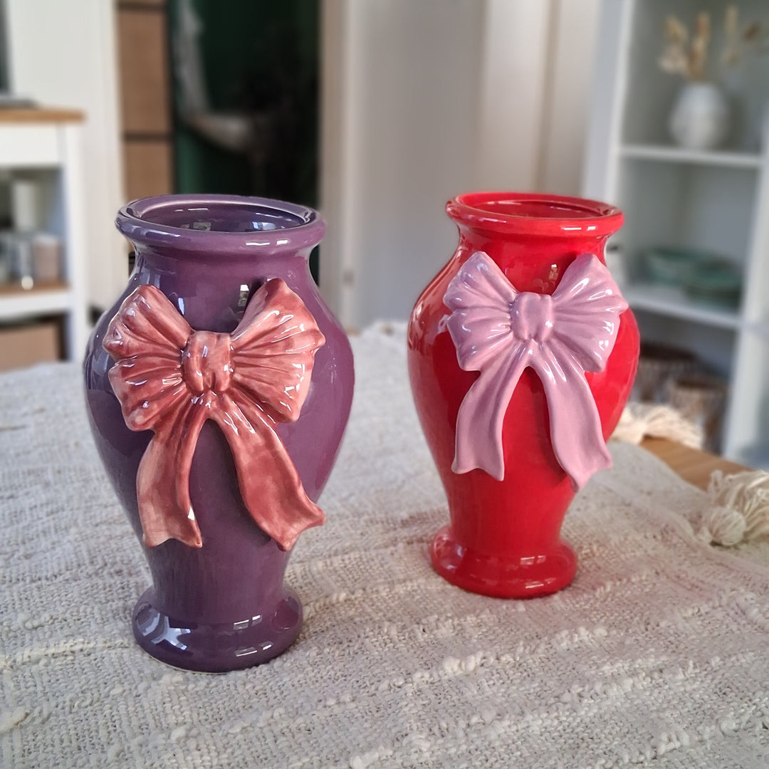 Vase BOW - Dekovase mit Schleife - Blumenvase