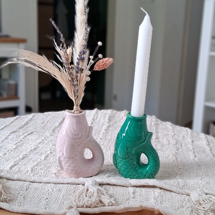 Deko Vase FISH - Kerzenhalter oder Blumenvase