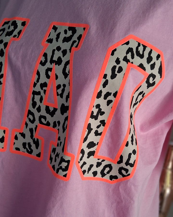 T-Shirt CIAO - Rosa Shirt mit Leo- & Neonprint