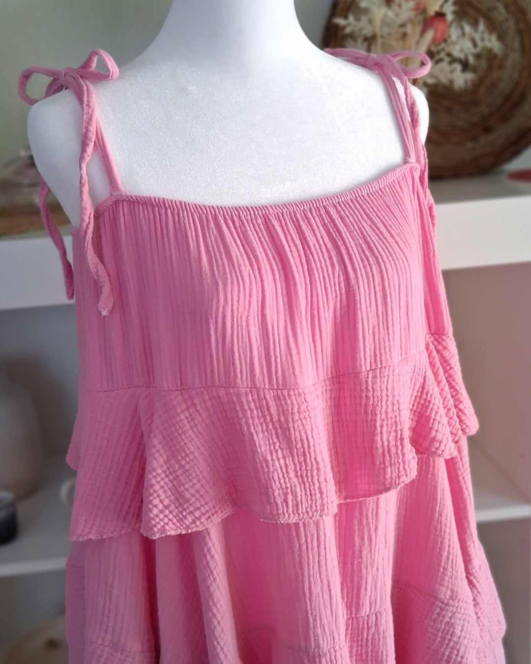 Trägerkleid - Musselin rosa