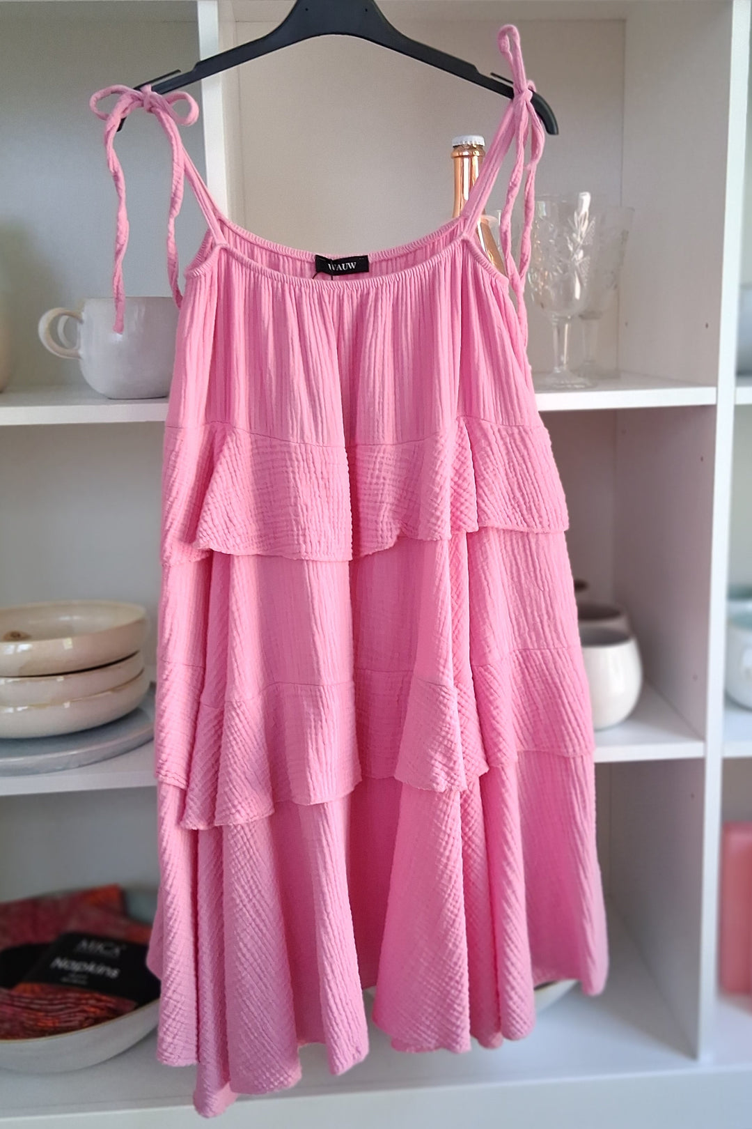 Trägerkleid - Musselin rosa