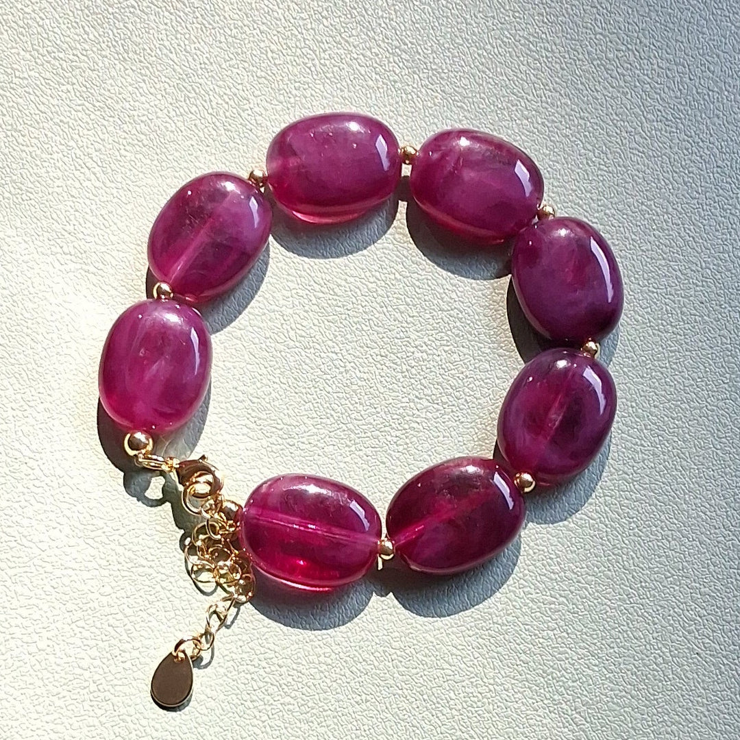 Armband - Perlenkette PEPPLES - Gold Lila/Purple