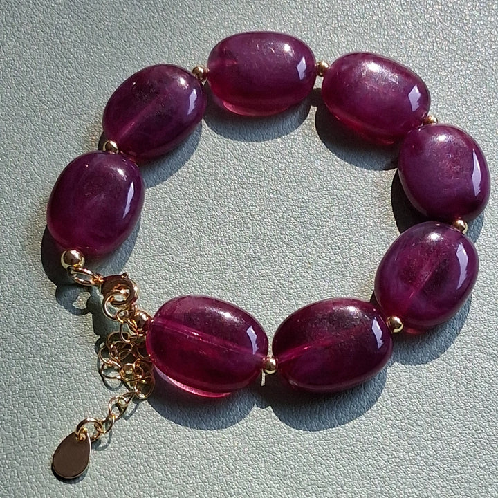 Armband - Perlenkette PEPPLES - Gold Lila/Purple