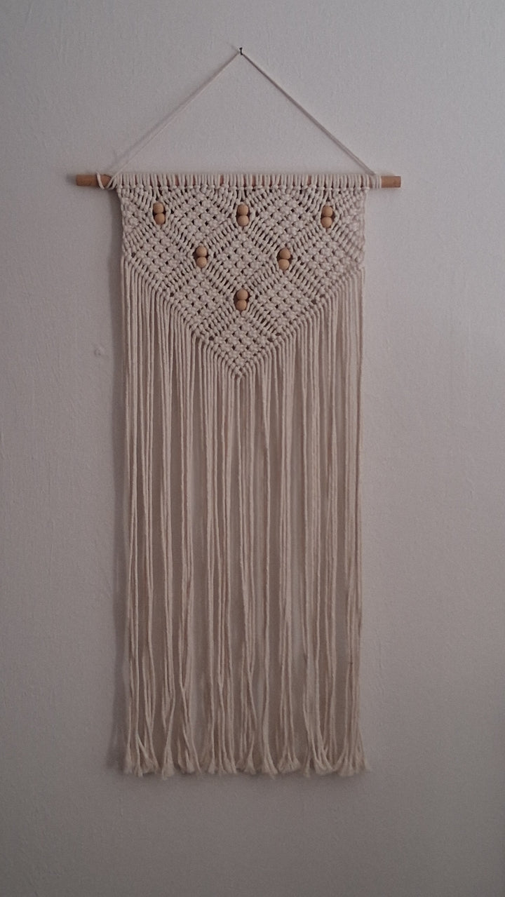 Makramee Boho Wandhänger mit langen Kordeln