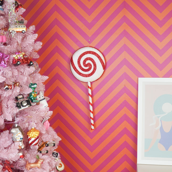 Lolly Pop - Weihnachtsdekoration - Swirl Weiß/Rot - 63cm