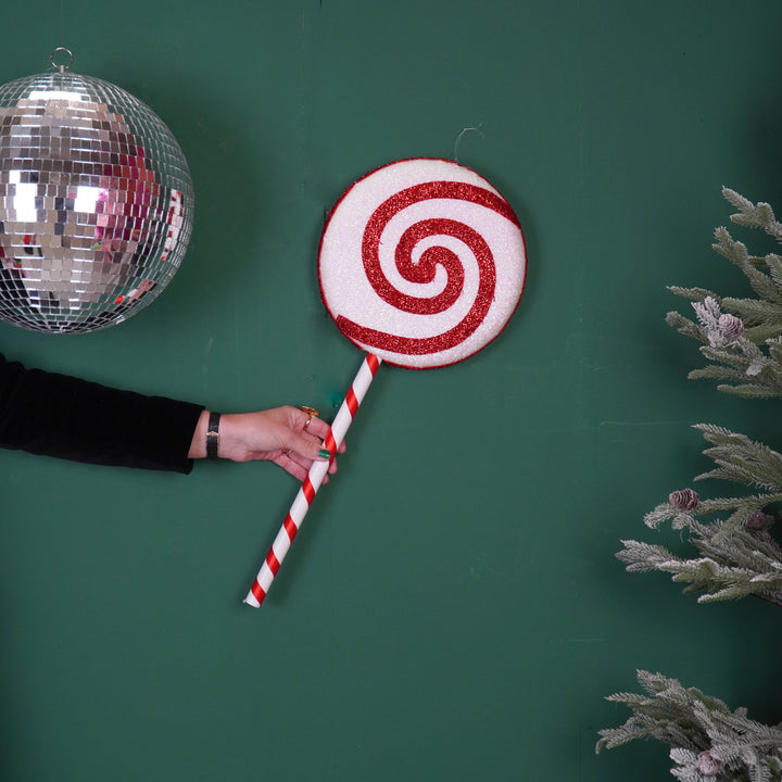 Lolly Pop - Weihnachtsdekoration - Swirl Weiß/Rot - 63cm