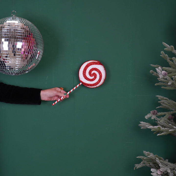 Lolly Pop - Weihnachtsdekoration - Swirl Weiß/Rot - 35cm