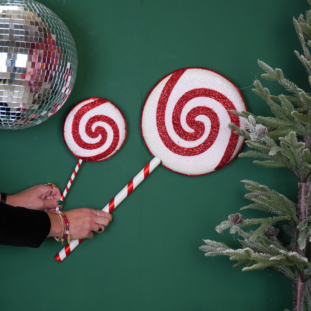 Lolly Pop - Weihnachtsdekoration - Swirl Weiß/Rot - 63cm