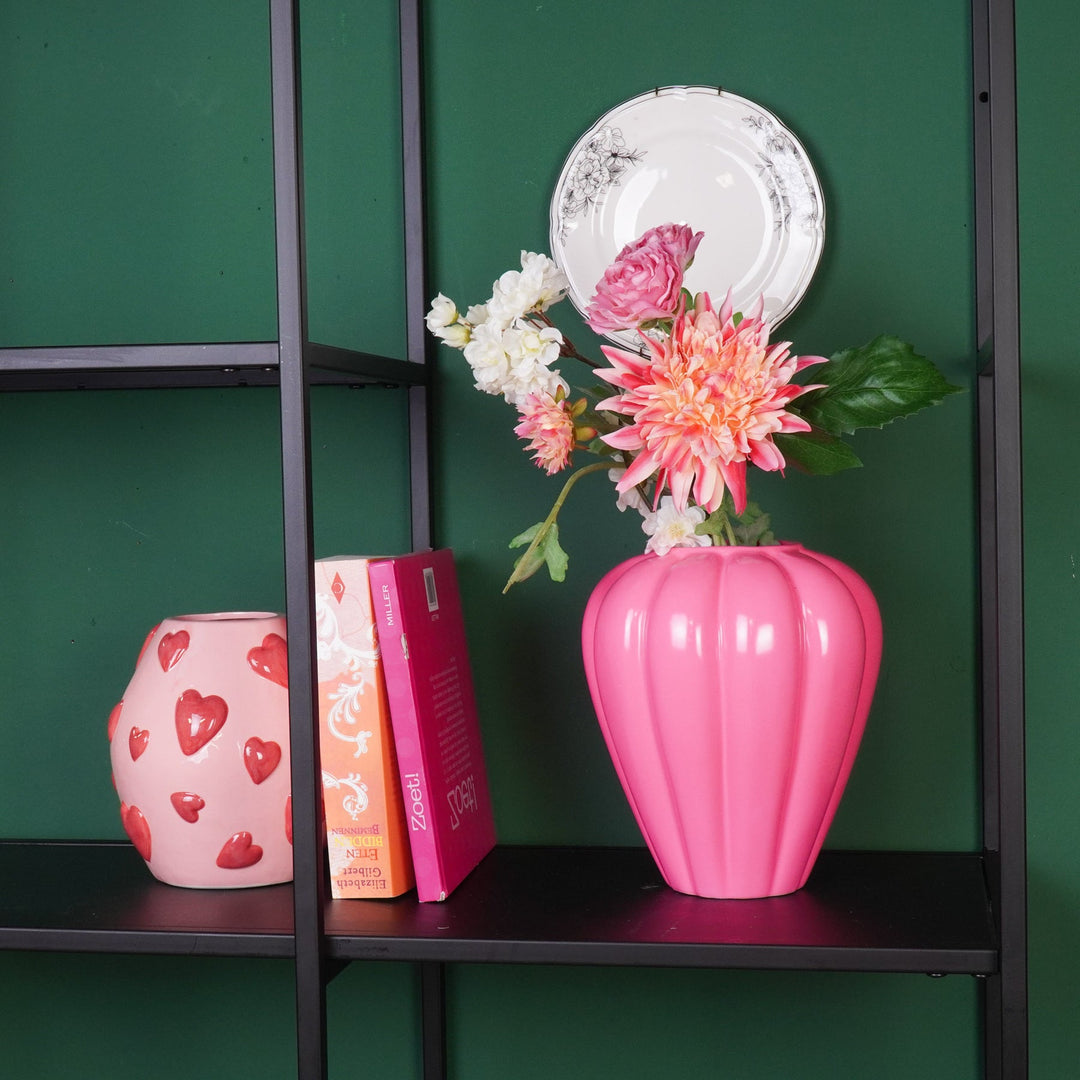 Vase SWIRL - Blumenvase Neon Rosa/Pink