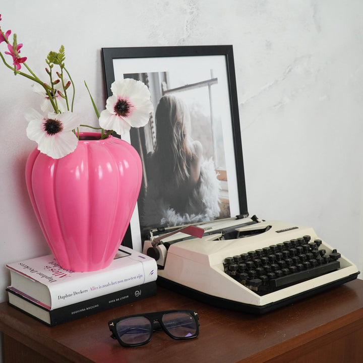 Vase SWIRL - Blumenvase Neon Rosa/Pink